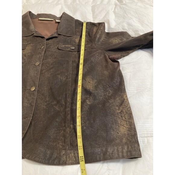 BAMBOO TRADERS Womens Brown Gold Coat Jacket 1X - Picture 9 of 14